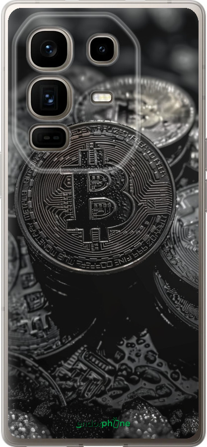 Силиконовый чехол Black Bitcoin для Infinix Note 50 Pro+ - 6090u-4041 изображение 