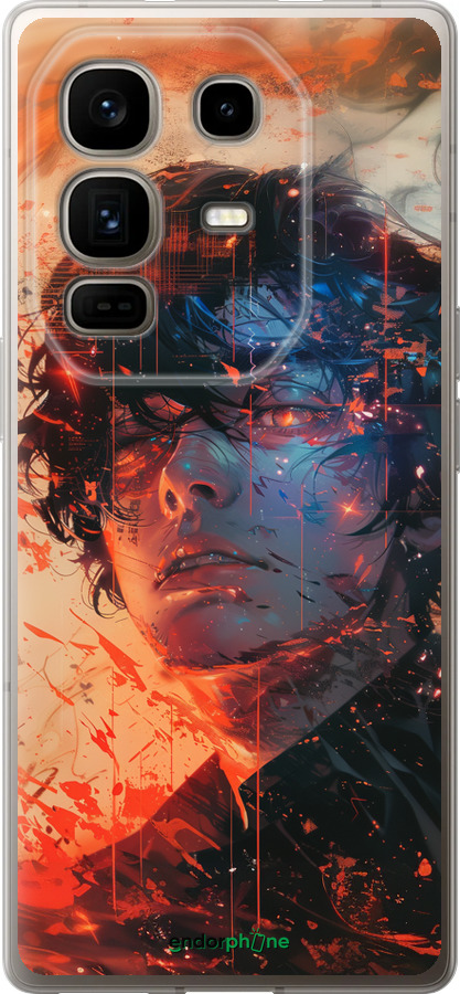 Силиконовый чехол Лицо в пламени для Infinix Note 50 Pro+ - 6127u-4041 изображение 