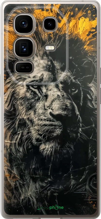 Силиконовый чехол Лев в золотых красках для Infinix Note 50 Pro+ - 6155u-4041 изображение 
