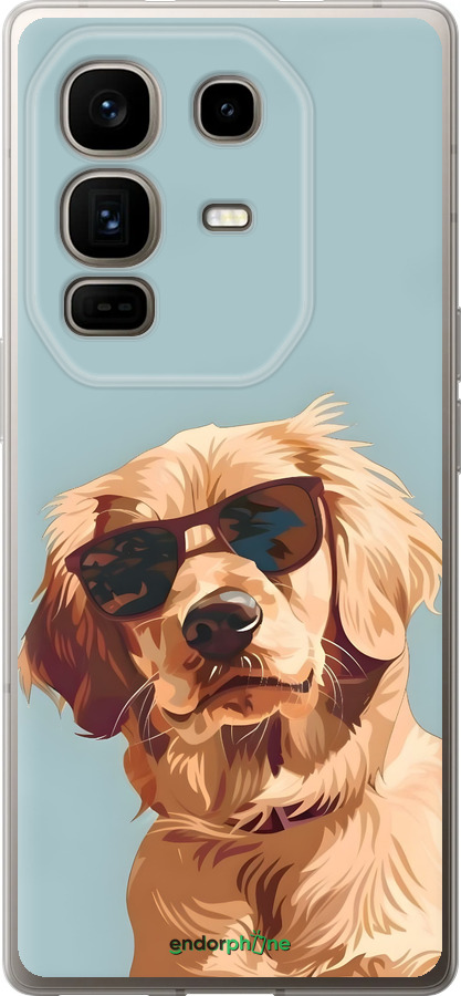 Силиконовый чехол Пес в очках для Infinix Note 50 Pro+ - 6381u-4041 изображение 