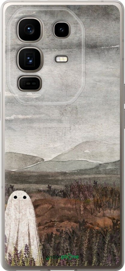 Силиконовый чехол Одинокий призрак на фоне гор для Infinix Note 50 Pro+ - 6486u-4041 изображение 