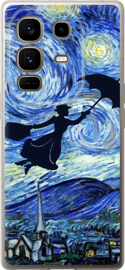 Силиконовый чехол С изображением Мэри Поппинс «Звездная ночь» для Infinix Note 50 Pro+ - 6487u-4041 изображение 