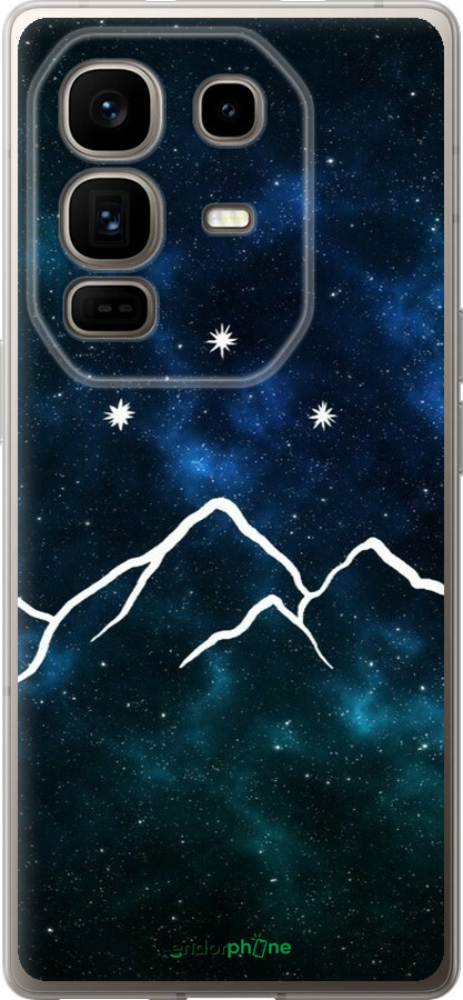 Силиконовый чехол Горы и звезды нарисованы на фоне галактики для Infinix Note 50 Pro+ - 6490u-4041 изображение 