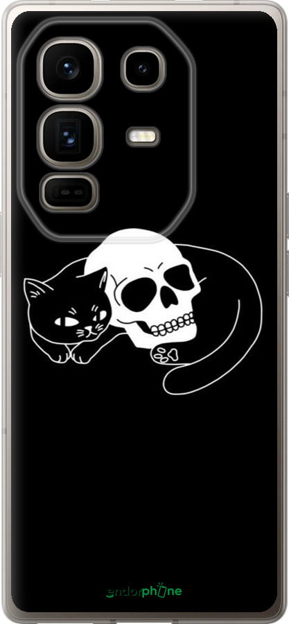 Силиконовый чехол С изображением кота и черепа для Infinix Note 50 Pro+ - 6491u-4041 изображение 