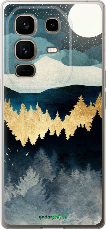 Силиконовый чехол Ночной пейзаж с лесом и горами для Infinix Note 50 Pro+ - 6493u-4041 изображение 