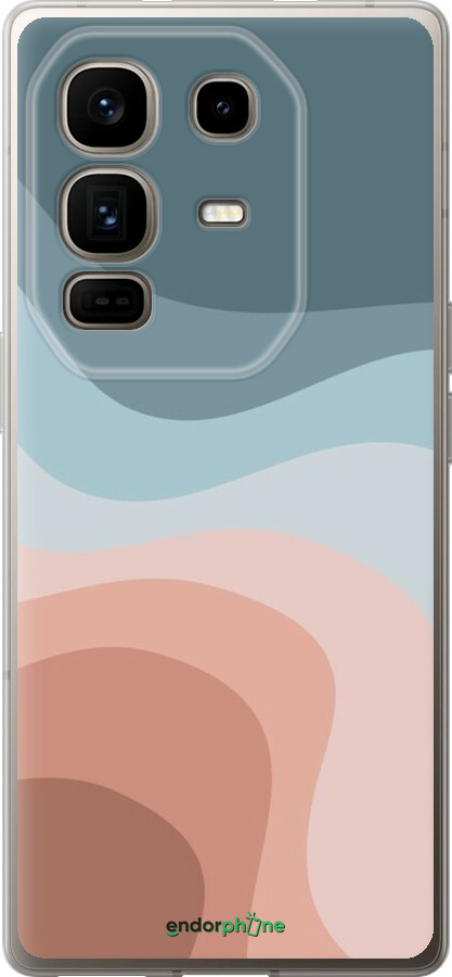 Силиконовый чехол С синими и розовыми волнами в стиле ретро для Infinix Note 50 Pro+ - 6532u-4041 изображение 