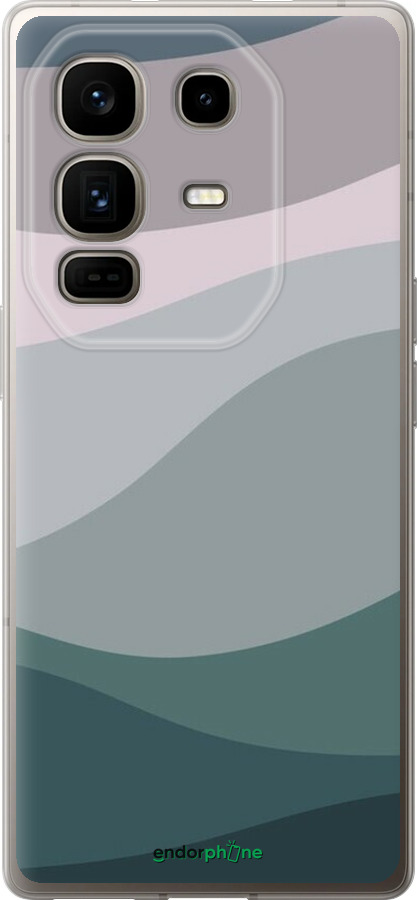 Силіконовий чехол З фіолетовим та бірюзовим ретро-стилем та хвилями для Infinix Note 50 Pro+ - 6533u-4041 изображение 