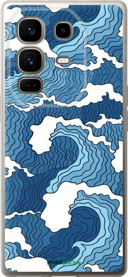 Силиконовый чехол Абстрактный рисунок морских волн для Infinix Note 50 Pro+ - 6538u-4041 изображение 