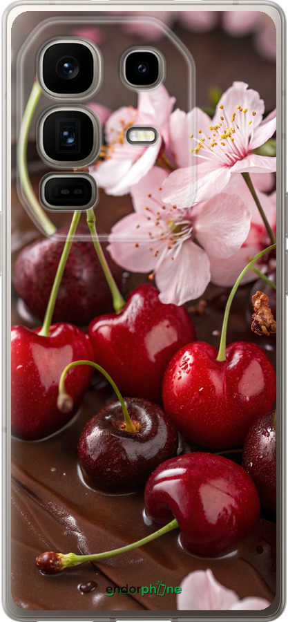 Силиконовый чехол Вишня в шоколаде для Infinix Note 50 Pro+ - 6698u-4041 изображение 