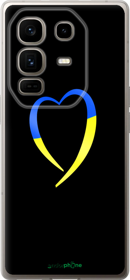 Силиконовый чехол Жёлто-голубое сердце для Infinix Note 50 Pro+ - 885u-4041 изображение 