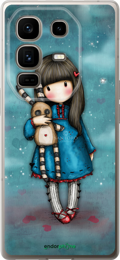 Силиконовый чехол Девочка с зайчиком для Infinix Note 50 Pro+ - 915u-4041 изображение 