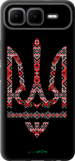 Силиконовый чехол Герб - вышиванка на черном фоне для Infinix Smart 10 PLus - 1196u-4108 изображение 