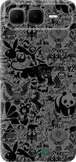 Силиконовый чехол Чёрно-серый стикер бомбинг для Infinix Smart 10 PLus - 2432u-4108 изображение 