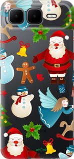 Силиконовый чехол Новогодний 1 для Infinix Smart 10 PLus - 4614u-4108 изображение 