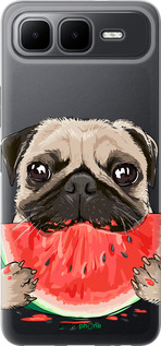 Силиконовый чехол Мопс и арбуз для Infinix Smart 10 PLus - 4665u-4108 изображение 