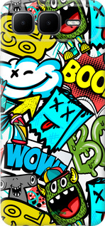 Силиконовый чехол Стикеры v4 для Infinix Smart 10 PLus - 5508u-4108 изображение 