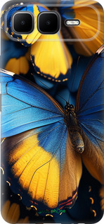 Силиконовый чехол Желто-голубые бабочки для Infinix Smart 10 PLus - 6046u-4108 изображение 