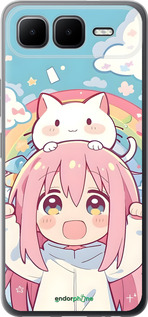 Силиконовый чехол Девочка аниме радуга для Infinix Smart 10 PLus - 6304u-4108 изображение 