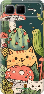 Силиконовый чехол Коты грибы для Infinix Smart 10 PLus - 6321u-4108 изображение 