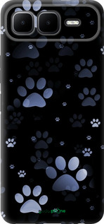 Силиконовый чехол С синими отпечатками лап для Infinix Smart 10 PLus - 6441u-4108 изображение 