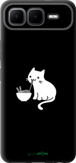 Силиконовый чехол С милым котом на черном фоне для Infinix Smart 10 PLus - 6528u-4108 изображение 