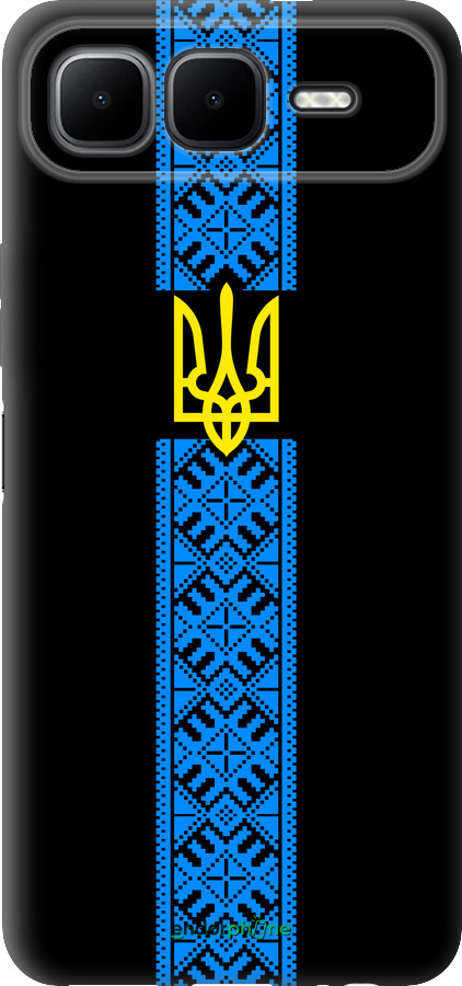 Силіконовий чехол Тризуб в вишиванці для Infinix Smart 10 PLus - 1158u-4108 изображение 