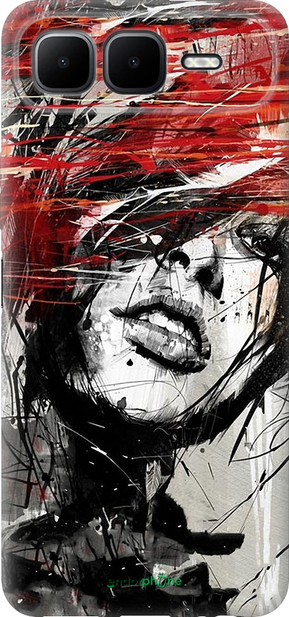 Силиконовый чехол Лицо девушки для Infinix Smart 10 PLus - 1162u-4108 изображение 