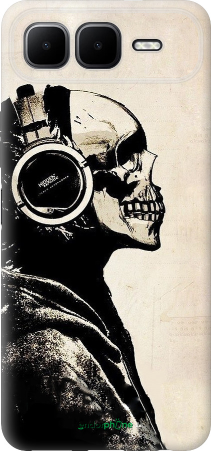 Силіконовий чехол Скелет-меломан v2 для Infinix Smart 10 PLus - 1200u-4108 изображение 