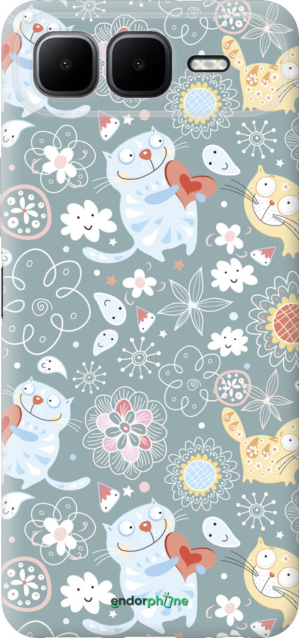 Силиконовый чехол Котята v3 для Infinix Smart 10 PLus - 1223u-4108 изображение 