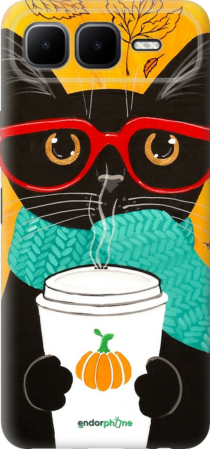 Силиконовый чехол Осенний кот для Infinix Smart 10 PLus - 4026u-4108 изображение 