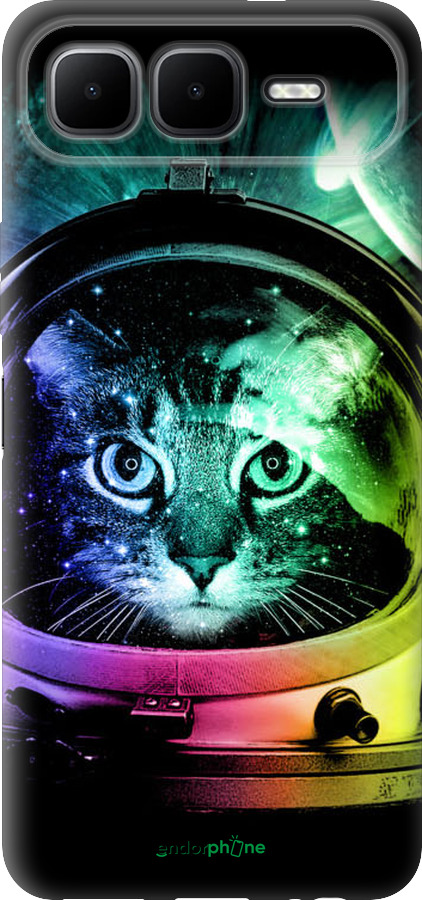 Силиконовый чехол Кот-астронавт для Infinix Smart 10 PLus - 4154u-4108 изображение 