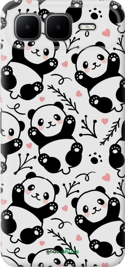 Силиконовый чехол Панды для Infinix Smart 10 PLus - 4318u-4108 изображение 