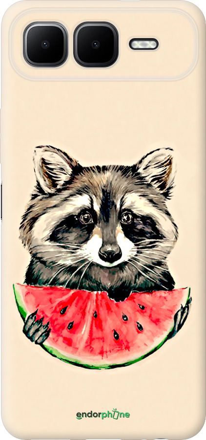 Силиконовый чехол Енотик с арбузом для Infinix Smart 10 PLus - 4605u-4108 изображение 