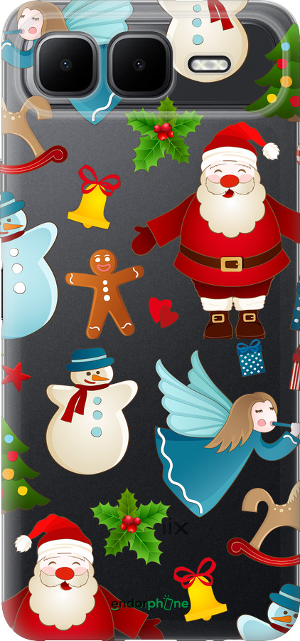 Силиконовый чехол Новогодний 1 для Infinix Smart 10 PLus - 4614u-4108 изображение 
