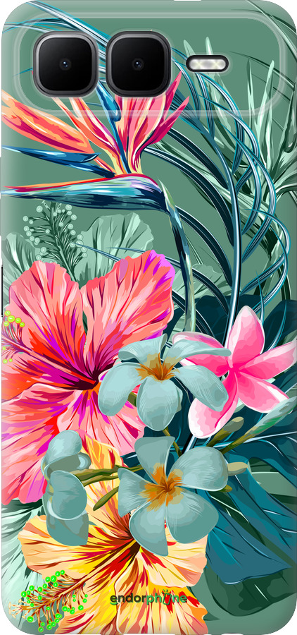 Силіконовий чехол Тропічні квіти v1 для Infinix Smart 10 PLus - 4667u-4108 изображение 