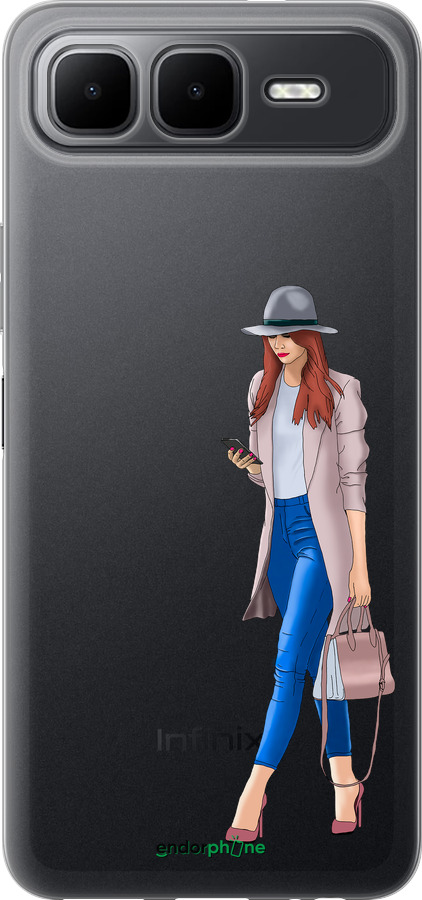 Силиконовый чехол Девушка 1 для Infinix Smart 10 PLus - 4751u-4108 изображение 