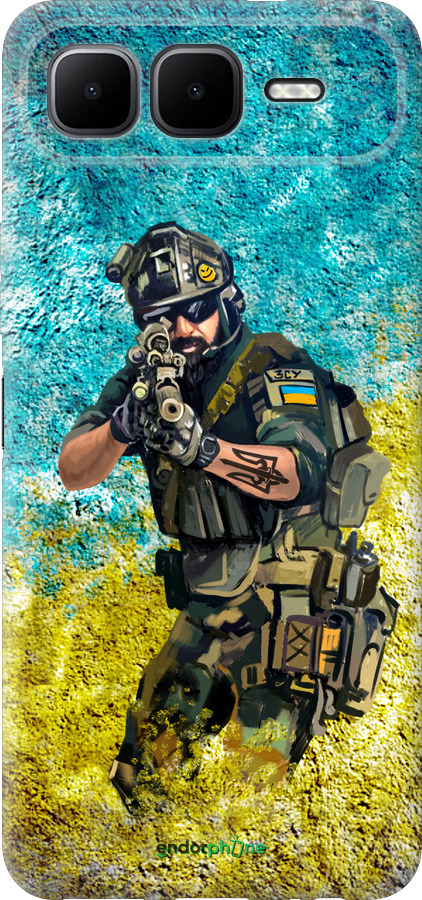 Силиконовый чехол Воин ЗСУ для Infinix Smart 10 PLus - 5311u-4108 изображение 