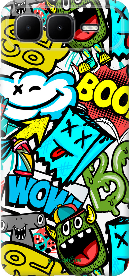 Силиконовый чехол Стикеры v4 для Infinix Smart 10 PLus - 5508u-4108 изображение 