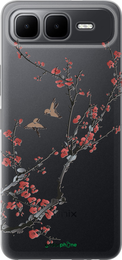 Силиконовый чехол Сакура v2 для Infinix Smart 10 PLus - 5538u-4108 изображение 