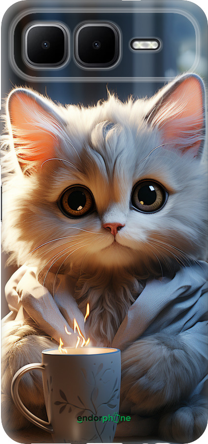 Силіконовий чехол Білий кіт для Infinix Smart 10 PLus - 5646u-4108 изображение 