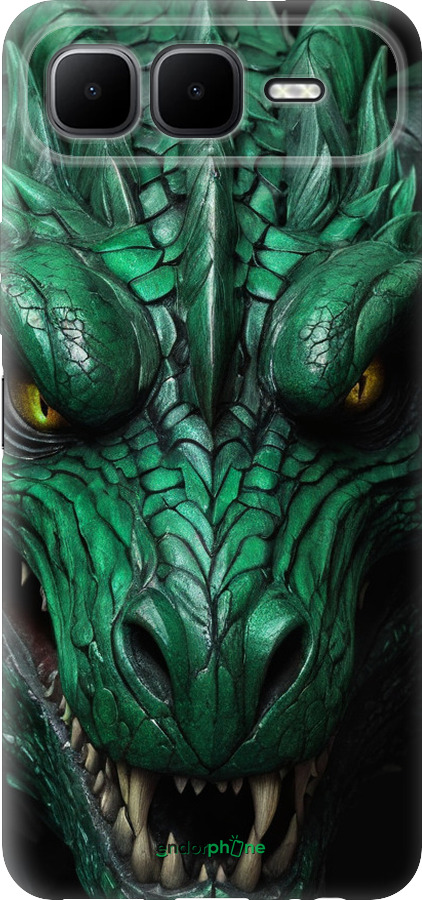 Силиконовый чехол Зелёный дракон v2 для Infinix Smart 10 PLus - 5817u-4108 изображение 