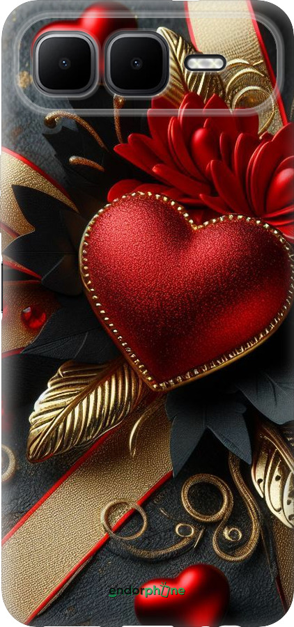 Силиконовый чехол Сердечки v2 для Infinix Smart 10 PLus - 5832u-4108 изображение 