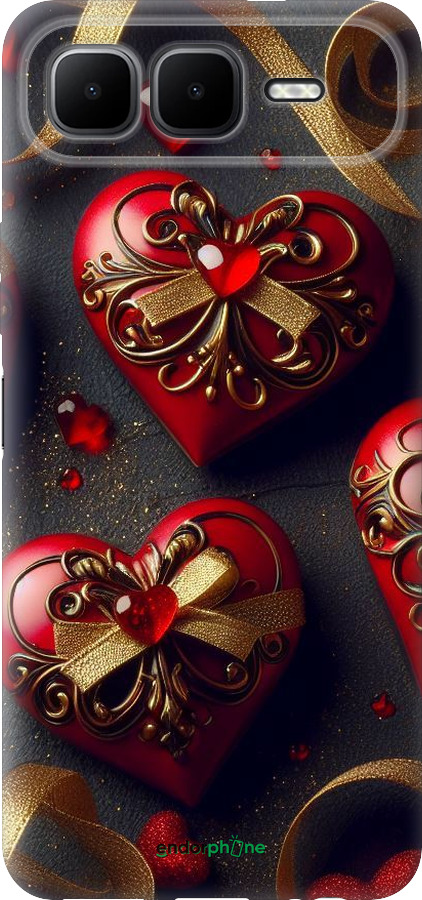 Силиконовый чехол Сердечки v4 для Infinix Smart 10 PLus - 5834u-4108 изображение 