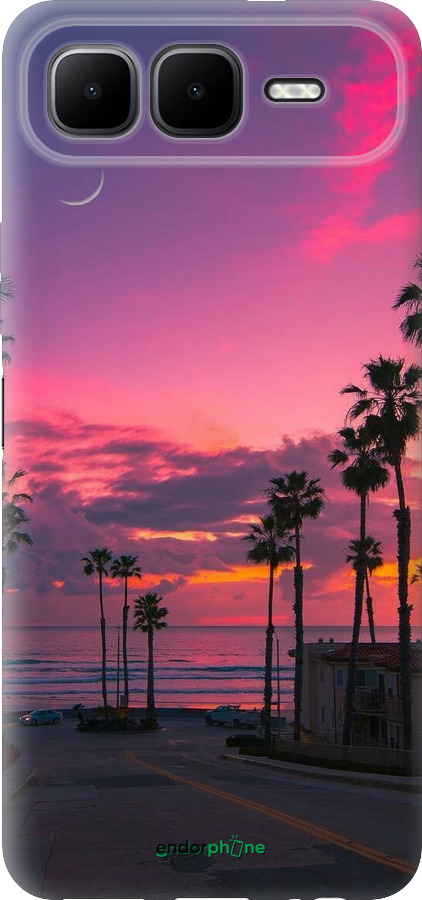 Силиконовый чехол Пальмы для Infinix Smart 10 PLus - 5873u-4108 изображение 