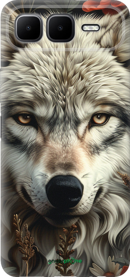 Силиконовый чехол Волчий взгляд для Infinix Smart 10 PLus - 6066u-4108 изображение 