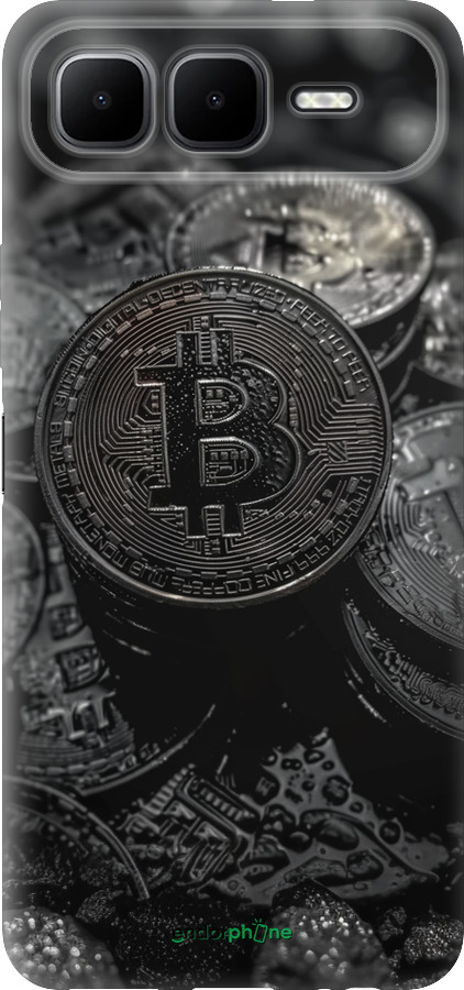 Силиконовый чехол Black Bitcoin для Infinix Smart 10 PLus - 6090u-4108 изображение 