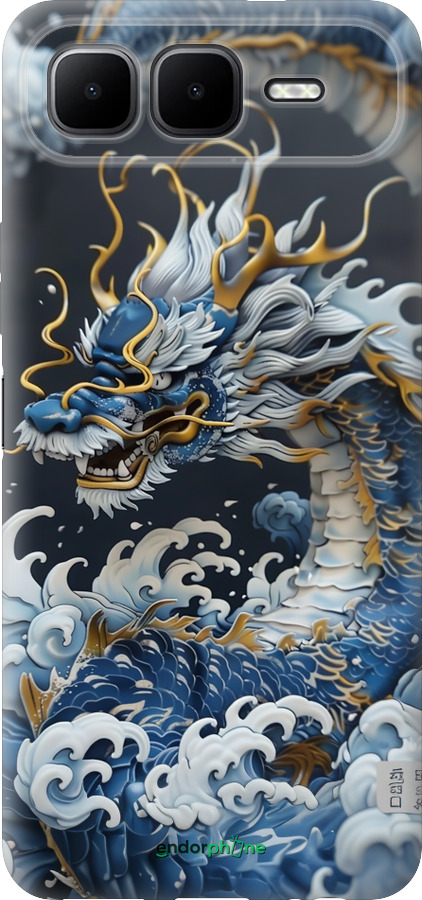 Силиконовый чехол Водяной дракон для Infinix Smart 10 PLus - 6113u-4108 изображение 