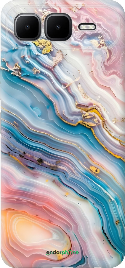 Силиконовый чехол Мрамор красивый для Infinix Smart 10 PLus - 6376u-4108 изображение 