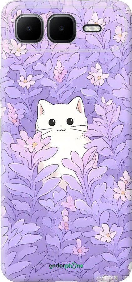 Силиконовый чехол Котик в цветах для Infinix Smart 10 PLus - 6390u-4108 изображение 