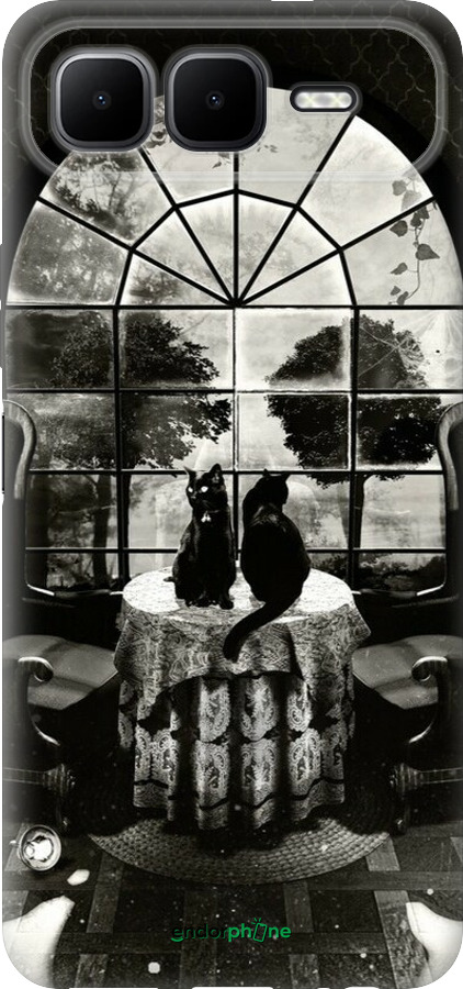 Силиконовый чехол Череп и коты для Infinix Smart 10 PLus - 6432u-4108 изображение 